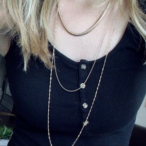 Long Gold Necklace - 3 piece
